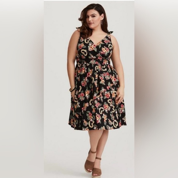 Disney Tropical Print Mickey/Minnie Retro-Inspired Dress - Picture 3 of 4